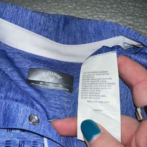 Callaway Women’s Blue Pattern Golf Polo Shirt Size XL EUC - Picture 7 of 10